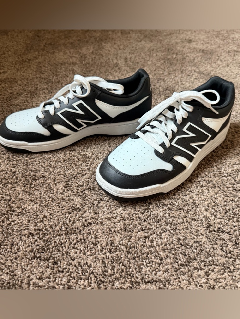 New Balance Black and White Womens Low-Top Sneakers with 'N' Logo